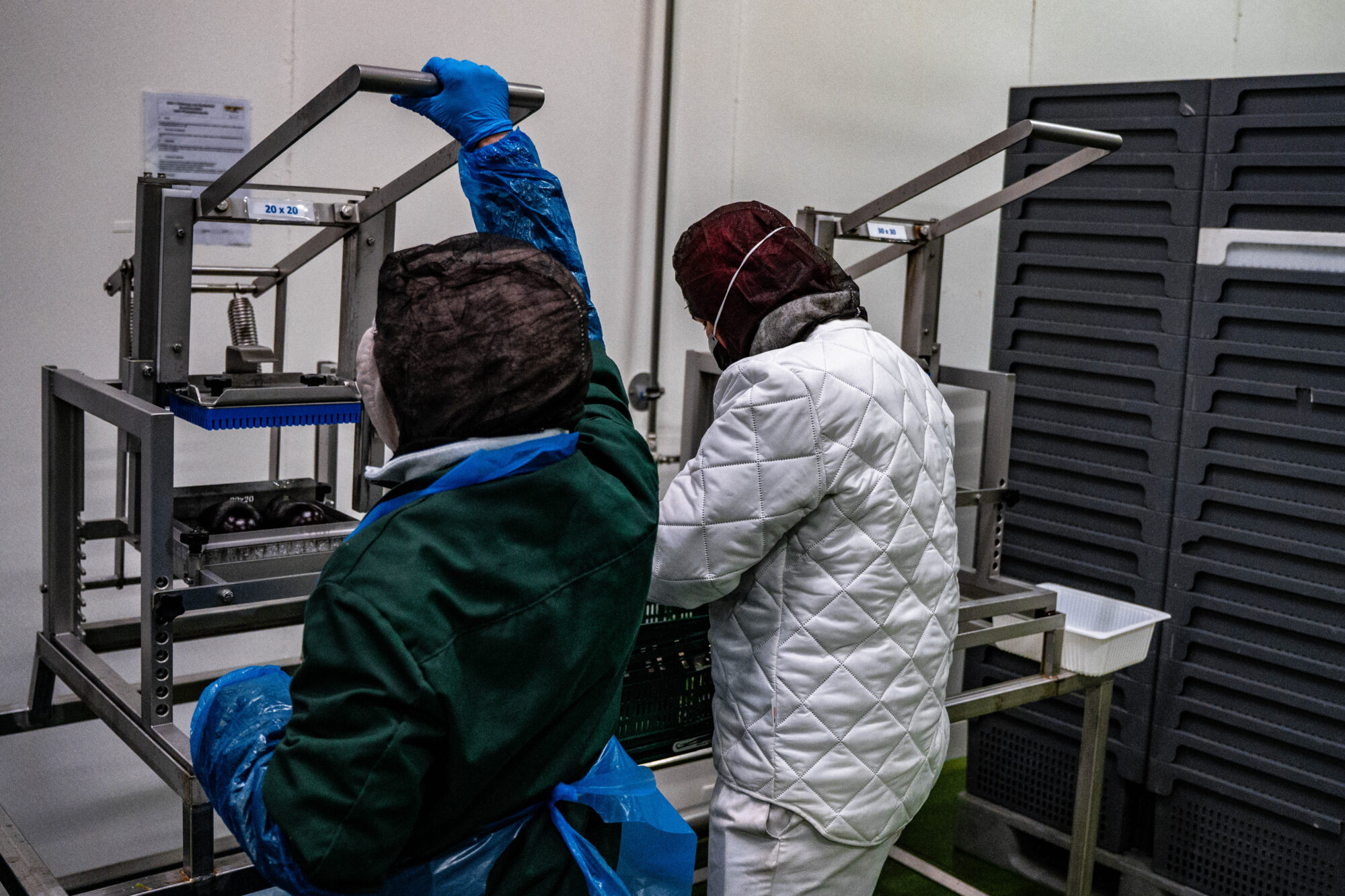 Hygienekontrolle an einer Anlage in der Produktion